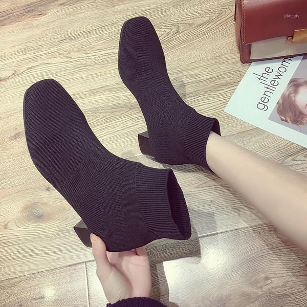knitting cloth socks boots brief chunky short ankle botines square toe stretch botas elastic winter woman shoes booties1, Black
knitting cloth socks boots brief chunky short ankle botines square toe stretch botas elastic winter woman shoes booties1, Black