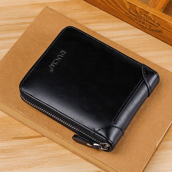 new vintage short mens business purses retro small leather wallet men luxury card holder zipper coin purse, Red;black
new vintage short mens business purses retro small leather wallet men luxury card holder zipper coin purse, Red;black