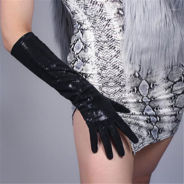 five fingers gloves women genuine leather 44cm lizard skin texture print bright black sheepskin tb1111, Blue;gray
five fingers gloves women genuine leather 44cm lizard skin texture print bright black sheepskin tb1111, Blue;gray