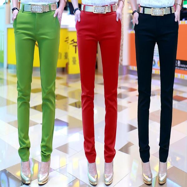 women pencil autunm high waist bodycon ladies trousers candy color casual elastic slim belted pants pantalon mujer kg-140, Black;white
women pencil autunm high waist bodycon ladies trousers candy color casual elastic slim belted pants pantalon mujer kg-140, Black;white
