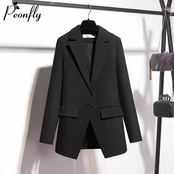 peonfly casual single button women blazer jacket notched female jackets fashion office lady outwear 2020 spring coat black1, White;black
peonfly casual single button women blazer jacket notched female jackets fashion office lady outwear 2020 spring coat black1, White;black