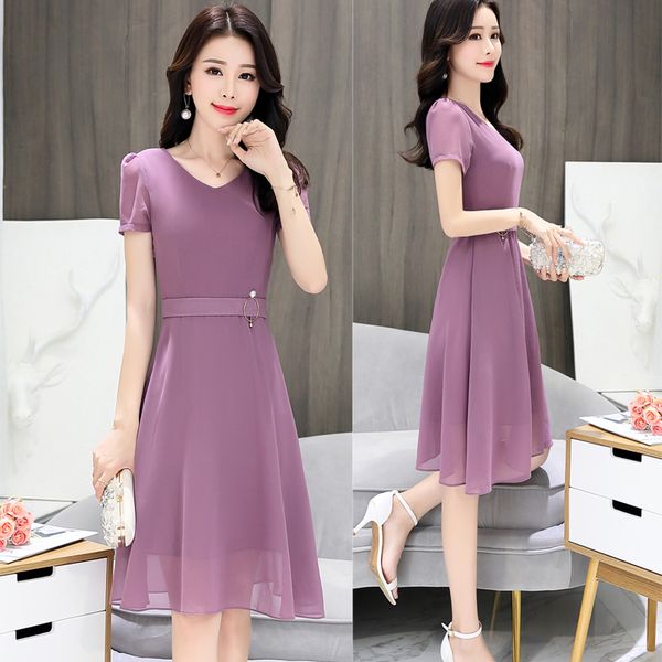 4 colors summer elegant blue wine red black purple mid-length korean style v-neck women chiffon cocktail dresses vestidos party
4 colors summer elegant blue wine red black purple mid-length korean style v-neck women chiffon cocktail dresses vestidos party