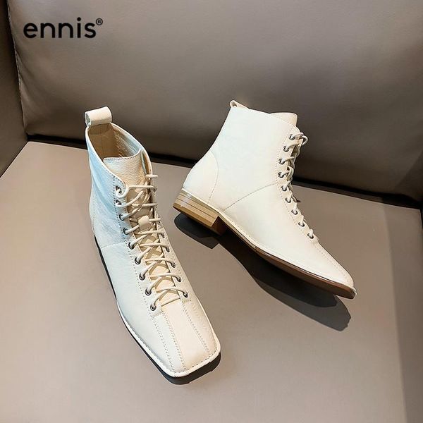 ennis 2020 autumn boots women lace up ankle boots square toe genuine leather low heel shoes black beige fashion new a9107
ennis 2020 autumn boots women lace up ankle boots square toe genuine leather low heel shoes black beige fashion new a9107