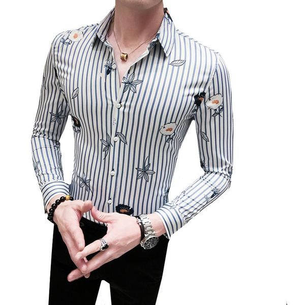 spring striped print shirt men casual slim fit long sleeve shirts camisa masculina man hawaii streetwear social dress shirt, White;black
spring striped print shirt men casual slim fit long sleeve shirts camisa masculina man hawaii streetwear social dress shirt, White;black
