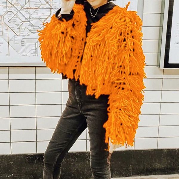 female fashion tassel artificial fur coat 2020 autumn winter new casual short streetwear v-neck solid color long sleeve jacket, Black
female fashion tassel artificial fur coat 2020 autumn winter new casual short streetwear v-neck solid color long sleeve jacket, Black