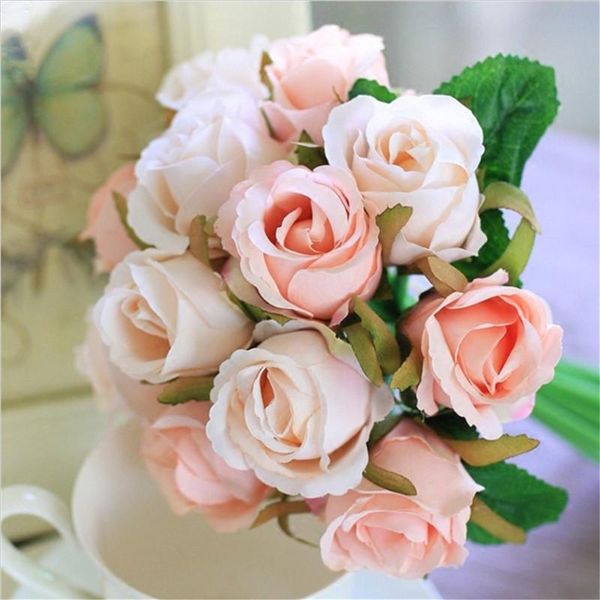 

1 bouquet 12 heads artificial peony rose flowers camellia silk fake flower flores for diy home garden wedding decoration