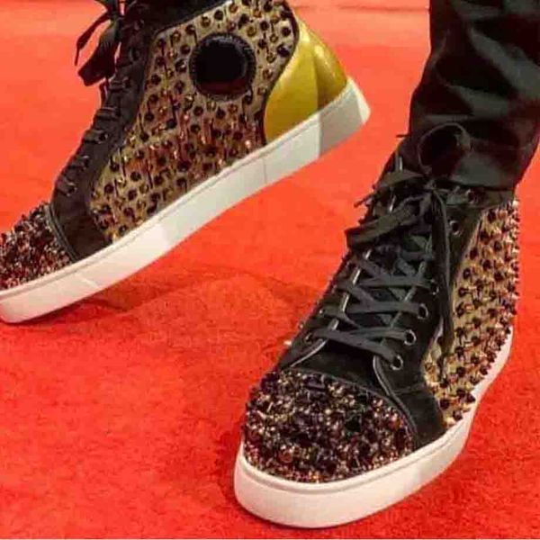 2020 fashion designer spikes outdoor trainers men,women high red bottom sneakers,casual party wedding gift, Black
2020 fashion designer spikes outdoor trainers men,women high red bottom sneakers,casual party wedding gift, Black