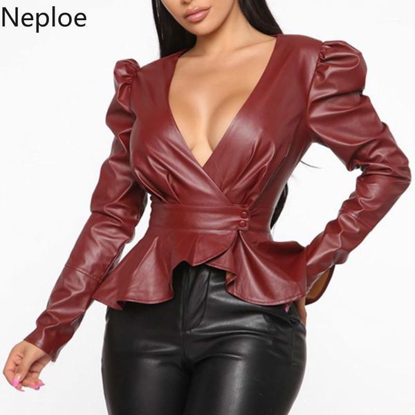 neploe v neck pullover puff long sleeve leather jacket slim waist button design irregular casaco feminino autumn spring sexy1, Black;brown
neploe v neck pullover puff long sleeve leather jacket slim waist button design irregular casaco feminino autumn spring sexy1, Black;brown