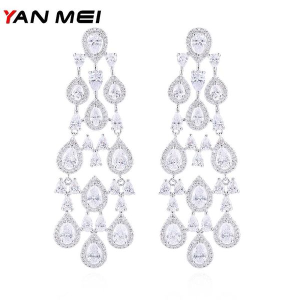 yanmei luxury oval cz dangle earrings for women geometric water drop shape boucle d'oreille fashion jewelry yme7730, Silver
yanmei luxury oval cz dangle earrings for women geometric water drop shape boucle d'oreille fashion jewelry yme7730, Silver