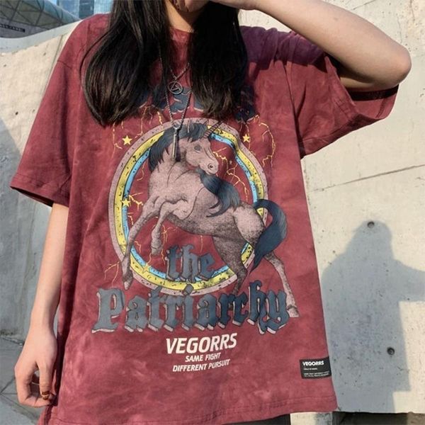 destroy the patriarchy funny tie-dye punk tshirts oversized style fashion skateboard graphic tees kpop short sleeve, White 
destroy the patriarchy funny tie-dye punk tshirts oversized style fashion skateboard graphic tees kpop short sleeve, White