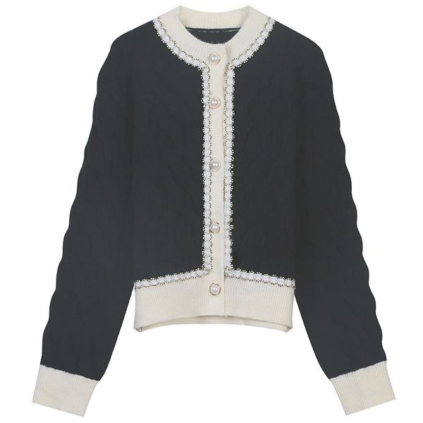 1227 2022 spring summer brand same style sweaters black white red cardigan crew neck long sleeve sweater women clothes qiani, White;black
1227 2022 spring summer brand same style sweaters black white red cardigan crew neck long sleeve sweater women clothes qiani, White;black