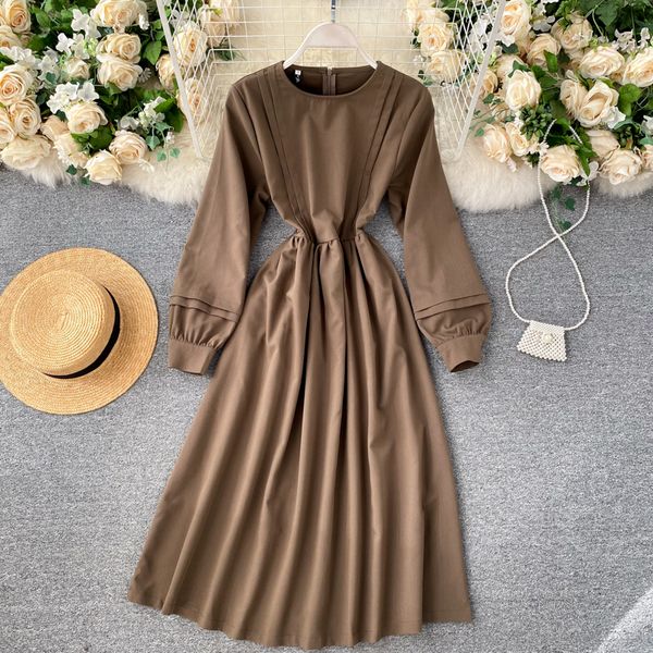 2021 new female strapped solid neck line dressed fall elegant dress all-match k5fl, Black;gray
2021 new female strapped solid neck line dressed fall elegant dress all-match k5fl, Black;gray
