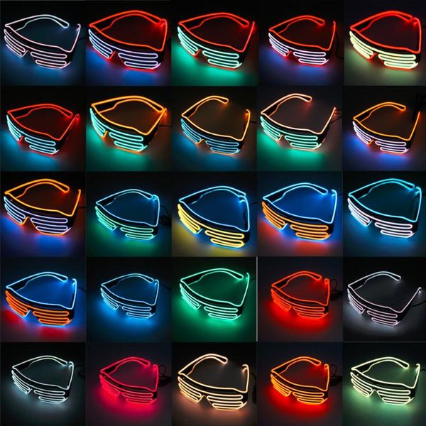 sunglasses led glasses el wire light up neon party dj rave night decor for birthday halloween christmas, White;black
sunglasses led glasses el wire light up neon party dj rave night decor for birthday halloween christmas, White;black