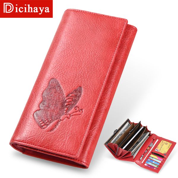 dicihaya women leather wallet long purse phone pouch butterfly embossing wallet female coin purse card holders carteira feminina c1115, Red;black
dicihaya women leather wallet long purse phone pouch butterfly embossing wallet female coin purse card holders carteira feminina c1115, Red;black