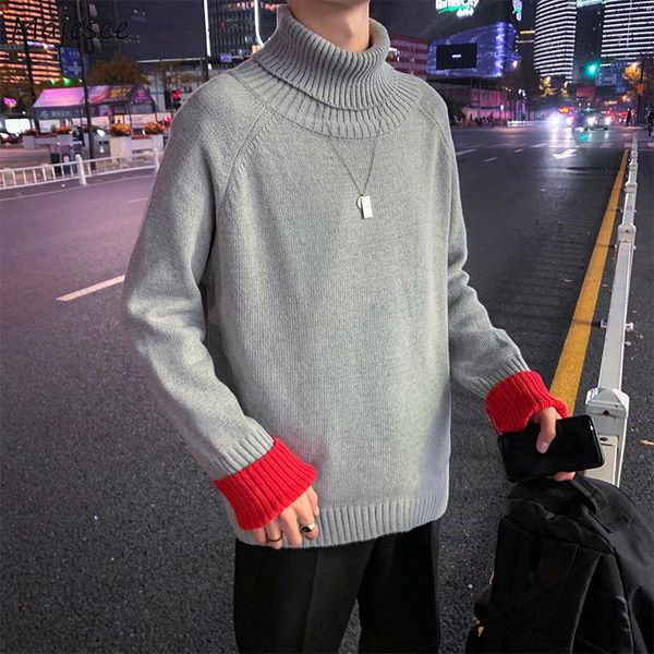men's sweaters men turtleneck pullover patchwork simple loose korean fashion style trendy knitted all-match students streetwear est, White;black
men's sweaters men turtleneck pullover patchwork simple loose korean fashion style trendy knitted all-match students streetwear est, White;black