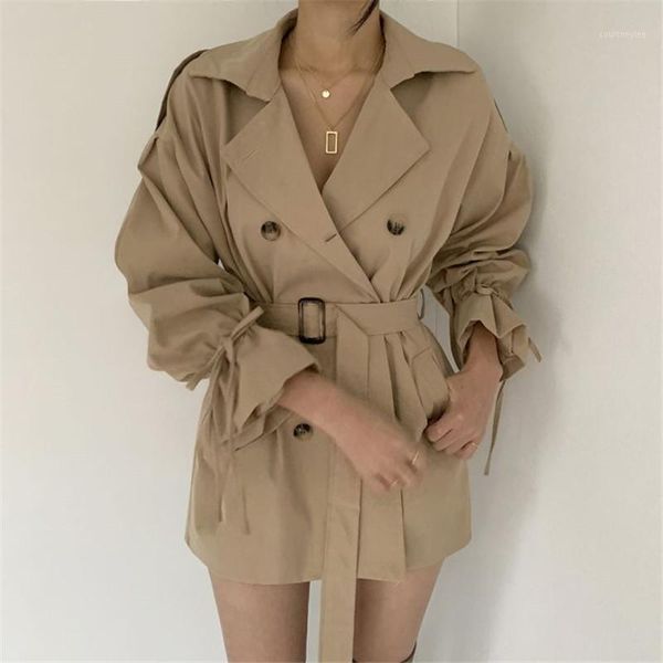cbafu double breasted lantern sleeve bandage coat women jacket with belt spring autumn solid streetwear long outwear p9491, Black;brown
cbafu double breasted lantern sleeve bandage coat women jacket with belt spring autumn solid streetwear long outwear p9491, Black;brown