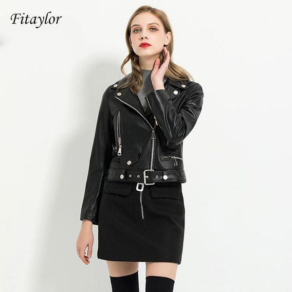 fitaylor 2020 new spring women faux leather jacket woman zipper belt short coat female motorcycle black pu leather outwear
fitaylor 2020 new spring women faux leather jacket woman zipper belt short coat female motorcycle black pu leather outwear