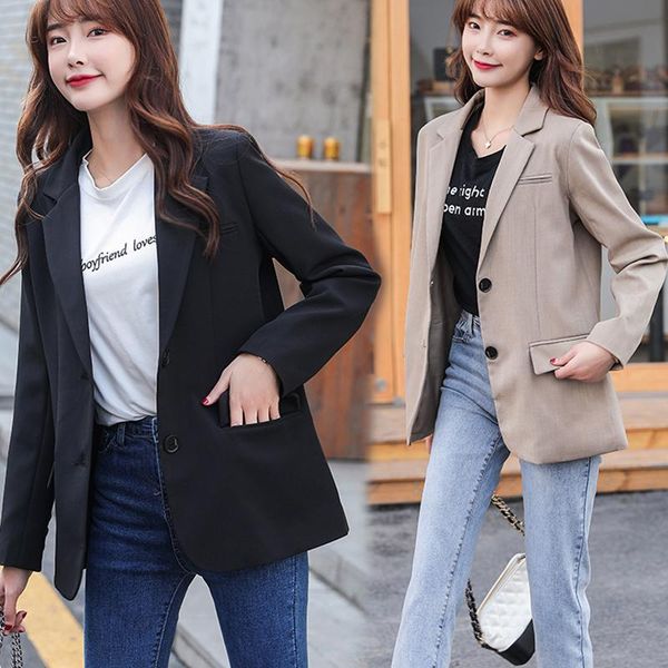 women blazer professional suit jacket spring autumn 2021 new ladies suit temperament long-sleeved korean slim retro jacket, White;black
women blazer professional suit jacket spring autumn 2021 new ladies suit temperament long-sleeved korean slim retro jacket, White;black