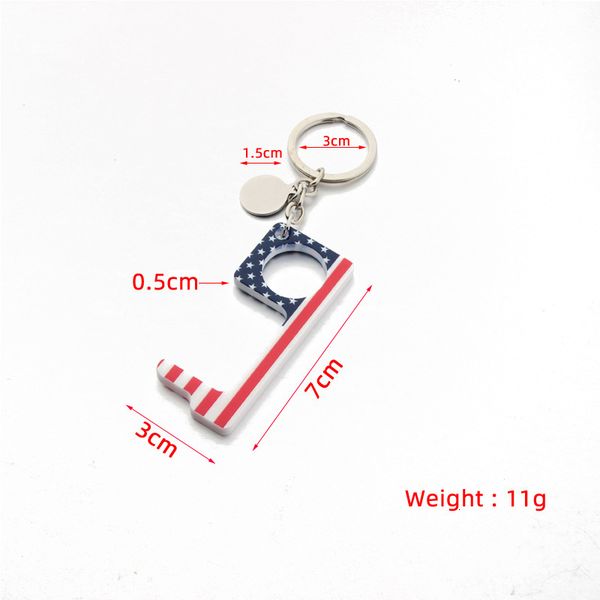 thickened acrylic non-touch closer handheld edc keychain anti-epidemic door opener hook double face printed hooks, Silver
thickened acrylic non-touch closer handheld edc keychain anti-epidemic door opener hook double face printed hooks, Silver