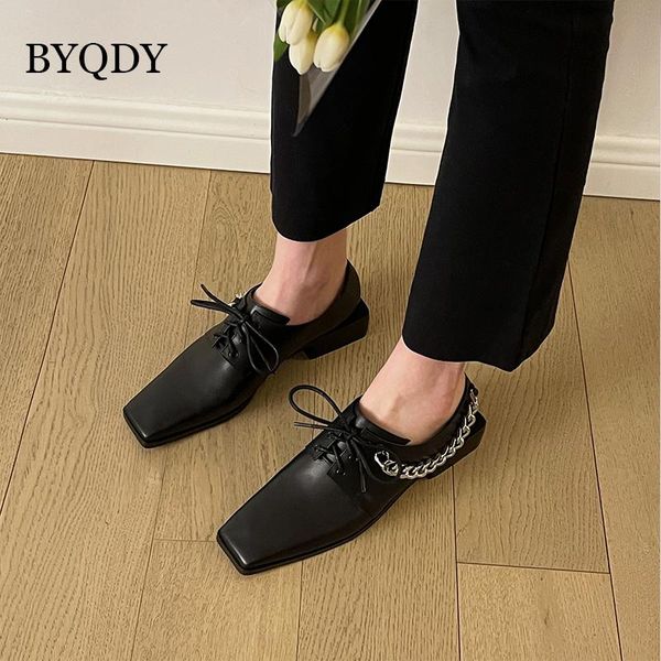 dress shoes byqdy fashion link chains med heels women natural genuine leather thick real square toe pumps lady, Black
dress shoes byqdy fashion link chains med heels women natural genuine leather thick real square toe pumps lady, Black