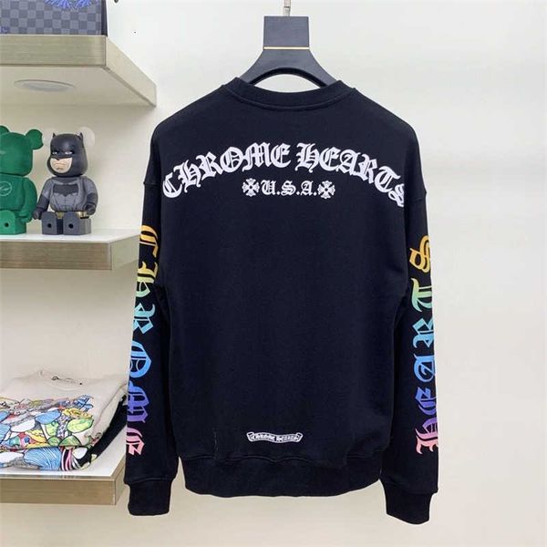 ch crosin horseshoe sanskrit sleeve color letter printed round neck sweater for men and women, White
ch crosin horseshoe sanskrit sleeve color letter printed round neck sweater for men and women, White