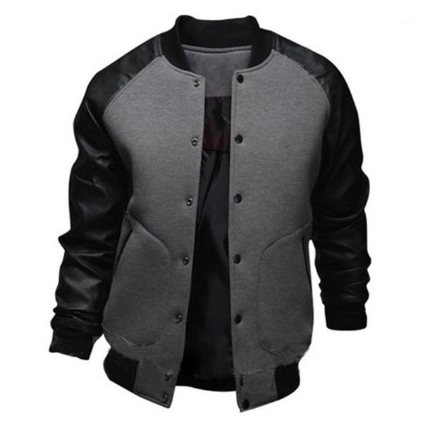 men's bomber jackets with pu leather long sleeve casual male outwear fashion mens jacket coat fashion baseball base coats 20201, Black;brown
men's bomber jackets with pu leather long sleeve casual male outwear fashion mens jacket coat fashion baseball base coats 20201, Black;brown