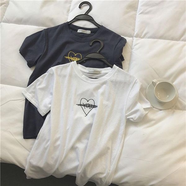 summer women's t-shirt casual heart-shaped letter printing round neck short sleeve t-shirt1, White
summer women's t-shirt casual heart-shaped letter printing round neck short sleeve t-shirt1, White