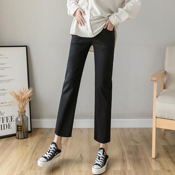 8930# 2021 spring summer 9/10 length black denim maternity jeans chic straight pants clothes for pregnant women autumn pregnancy, White
8930# 2021 spring summer 9/10 length black denim maternity jeans chic straight pants clothes for pregnant women autumn pregnancy, White