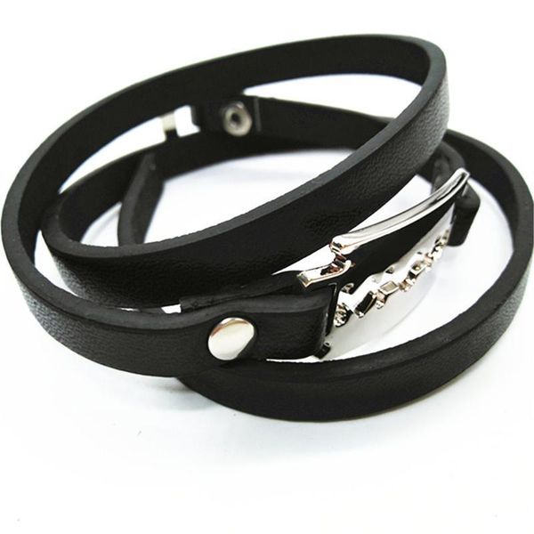 blade multilayer wristband black handmade chain link fashion cuff bangle leather men bracelets women male jllauk, Golden;silver
blade multilayer wristband black handmade chain link fashion cuff bangle leather men bracelets women male jllauk, Golden;silver