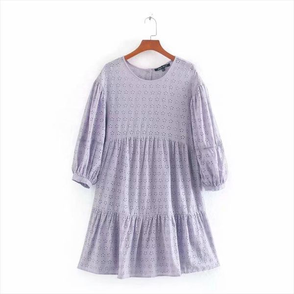 2020 women o neck solid hollow out embroidery purple mini dress ladies lantern sleeve pleats vestidos chic brand dresses, Black;gray
2020 women o neck solid hollow out embroidery purple mini dress ladies lantern sleeve pleats vestidos chic brand dresses, Black;gray