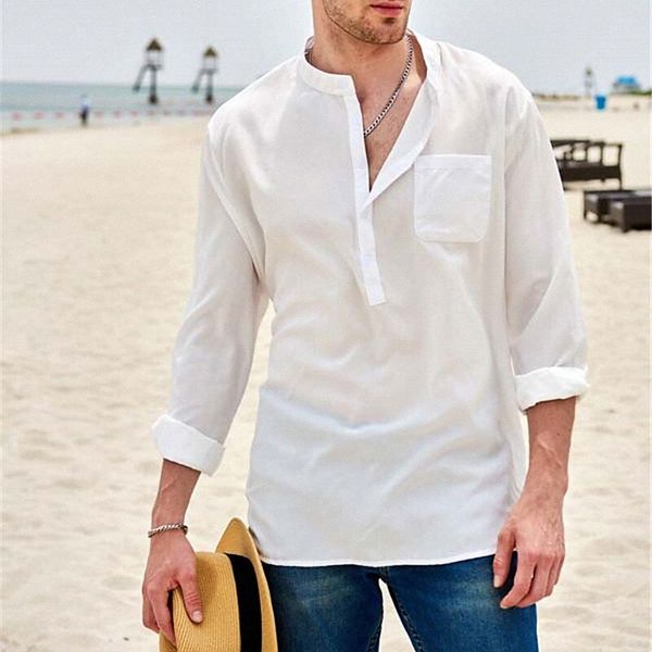 men's shirt solid colored crew neck street casual button-down long sleeve casual fashion breathable comfortable white 64hl#, White;black
men's shirt solid colored crew neck street casual button-down long sleeve casual fashion breathable comfortable white 64hl#, White;black
