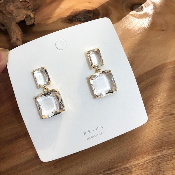 korean new design fashion jewelry simple square white transparent crystal earrings luxury wedding party earrings for women gift, Silver
korean new design fashion jewelry simple square white transparent crystal earrings luxury wedding party earrings for women gift, Silver