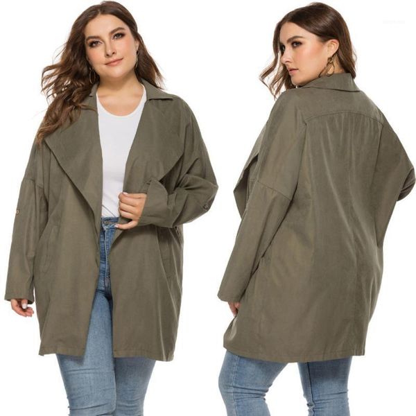 xl-4xl casual plus size coats trench women 2020 fashion long sleeve solid pocket outwear1, Tan;black
xl-4xl casual plus size coats trench women 2020 fashion long sleeve solid pocket outwear1, Tan;black