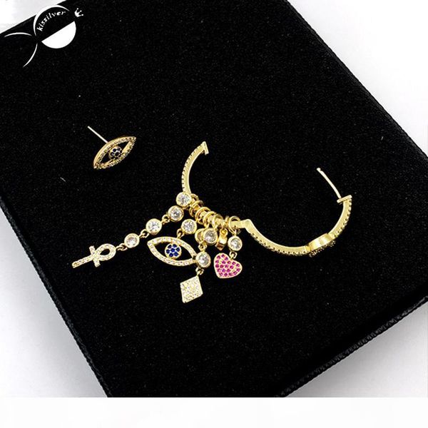 new fashion blue eye zircon alloy stud women earrings high-grade rhinestone eye of devil asymmetric earrings heart &lucky, Silver
new fashion blue eye zircon alloy stud women earrings high-grade rhinestone eye of devil asymmetric earrings heart &lucky, Silver