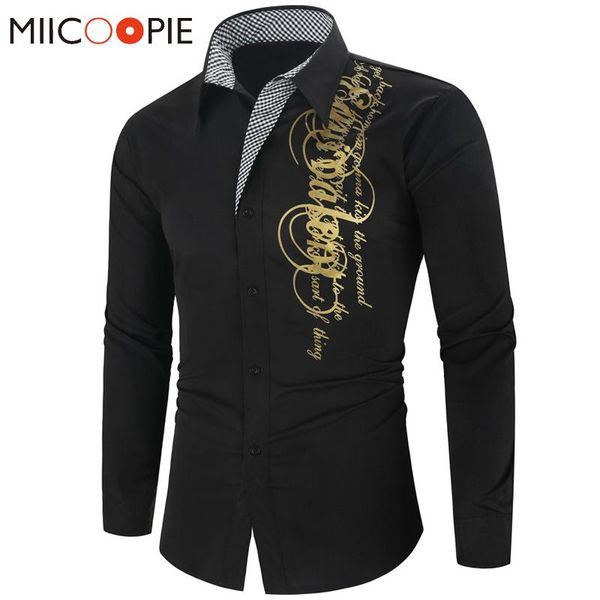 letter gold bronzing mens casual shirt slim design long sleeves printed shirts men streetwear nightclub camisa social masculina, White;black
letter gold bronzing mens casual shirt slim design long sleeves printed shirts men streetwear nightclub camisa social masculina, White;black