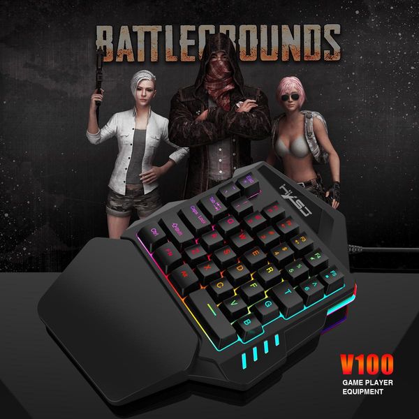 v100 проводная игровая клавиатура 35 клавиш одноручная клавиатура со светодиодной подсветкой мембранная клавиатура для pc игры
v100 проводная игровая клавиатура 35 клавиш одноручная клавиатура со светодиодной подсветкой мембранная клавиатура для pc игры