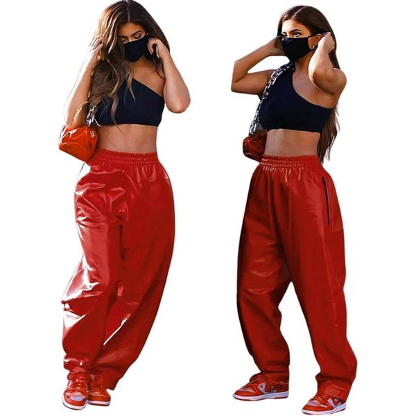 fashion women casual style pants adults solid color comfortable faux leather all-match trousers with zipper pockets, Black;white
fashion women casual style pants adults solid color comfortable faux leather all-match trousers with zipper pockets, Black;white
