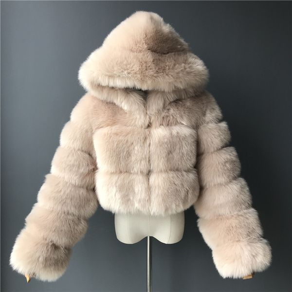 2021 european and american fur coat short hooded faux fur coat imitation fox hair long-sleeved stitching, Black
2021 european and american fur coat short hooded faux fur coat imitation fox hair long-sleeved stitching, Black