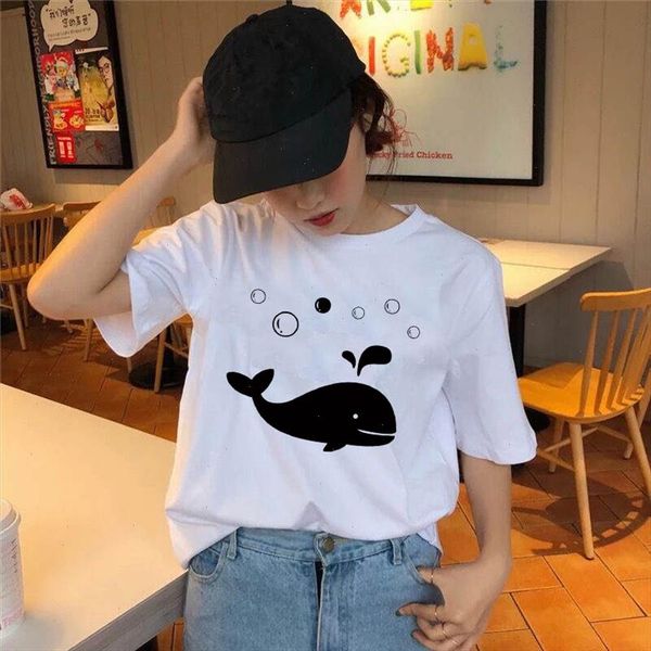 2021 new cute cartoon dolphin print ladies t shirt summer ladies short sleeved harajuku graphic t shirt casual funny t shirt, White
2021 new cute cartoon dolphin print ladies t shirt summer ladies short sleeved harajuku graphic t shirt casual funny t shirt, White