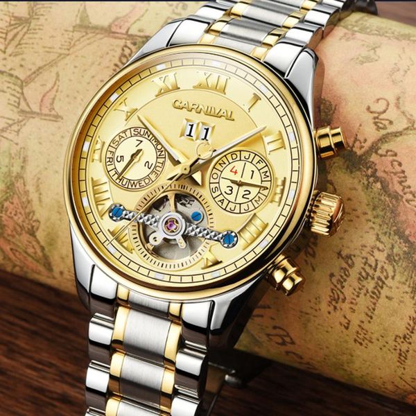 luxury men sports mechanical tourbillon watch men fashion business automatic watches full stainless steel waterproof wrist watch, Slivery;brown
luxury men sports mechanical tourbillon watch men fashion business automatic watches full stainless steel waterproof wrist watch, Slivery;brown