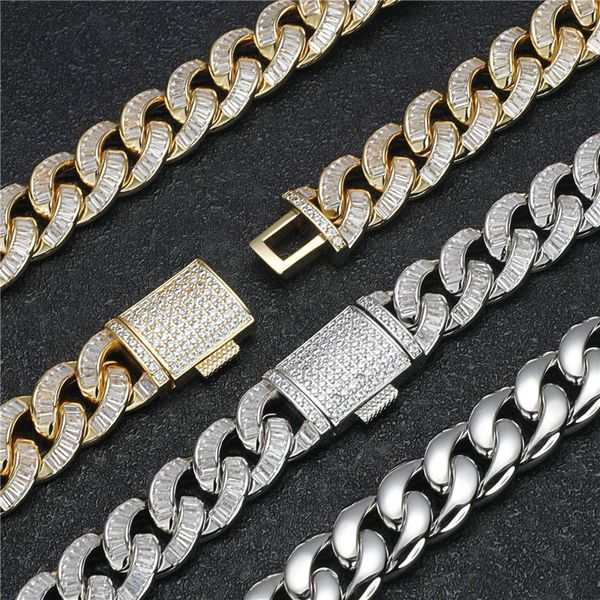 15mm 18-22inch gold silver plated bling cz cuban chain necklace links hip hop rapper street jewelry for men women
15mm 18-22inch gold silver plated bling cz cuban chain necklace links hip hop rapper street jewelry for men women