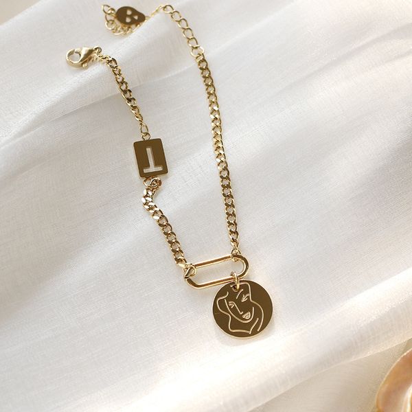 amaiyllis 14k gold girl face coins bracelet bangle link chain t square charms bracelet for women gold jewelry q1201, Black
amaiyllis 14k gold girl face coins bracelet bangle link chain t square charms bracelet for women gold jewelry q1201, Black