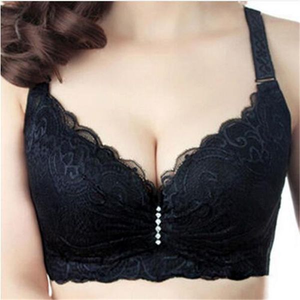 women satin lace bra plus size support bra for floral breast underwear ladies deep v push up bh back button adjustment1, Red;black
women satin lace bra plus size support bra for floral breast underwear ladies deep v push up bh back button adjustment1, Red;black
