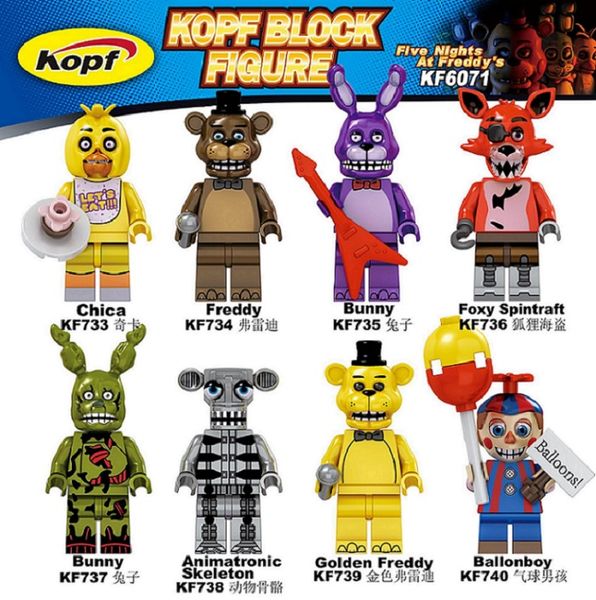 8pcs five nights building blocks fnaf bonnie foxy freddychica bear figure doll toys for children xmas gifts
8pcs five nights building blocks fnaf bonnie foxy freddychica bear figure doll toys for children xmas gifts