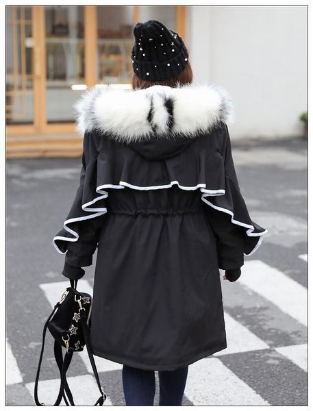 8xl oversized winter coat women fashion big fur collar ruffle long cotton liner hooded parka women plus velvet warm jacket coat, Black
8xl oversized winter coat women fashion big fur collar ruffle long cotton liner hooded parka women plus velvet warm jacket coat, Black
