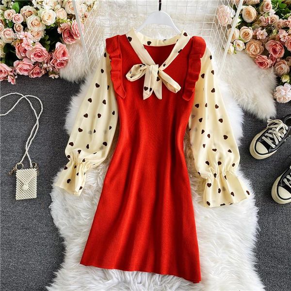 french knitted dress women sweet bow collar long sleeve dresses autumn winter korean streetwear a-line dress, Black;gray
french knitted dress women sweet bow collar long sleeve dresses autumn winter korean streetwear a-line dress, Black;gray