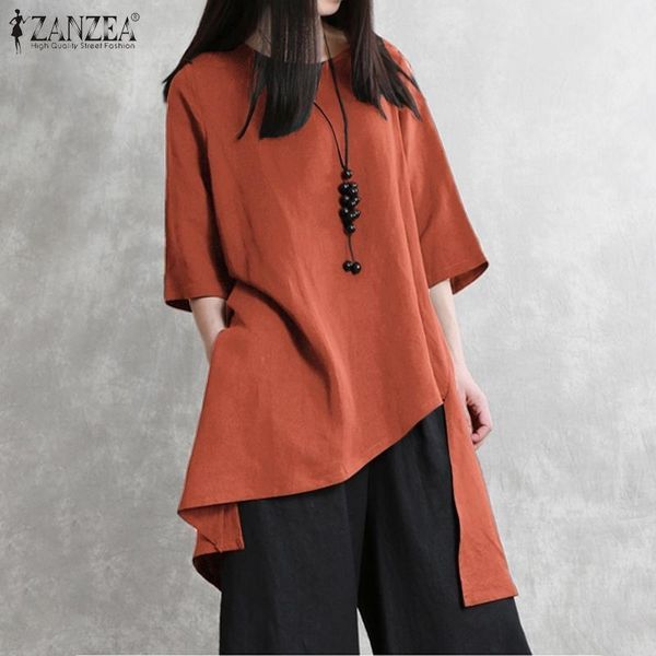 zanzea women's irregular elegant summer blouse casual half sleeve shirts female cotton linen blusas plus size tunic y200622, White
zanzea women's irregular elegant summer blouse casual half sleeve shirts female cotton linen blusas plus size tunic y200622, White