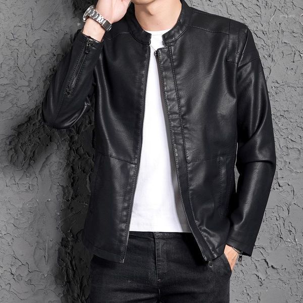 men's leather 2020 new youth leather jacket thin fit handsome plush men's coat trend1, Black
men's leather 2020 new youth leather jacket thin fit handsome plush men's coat trend1, Black