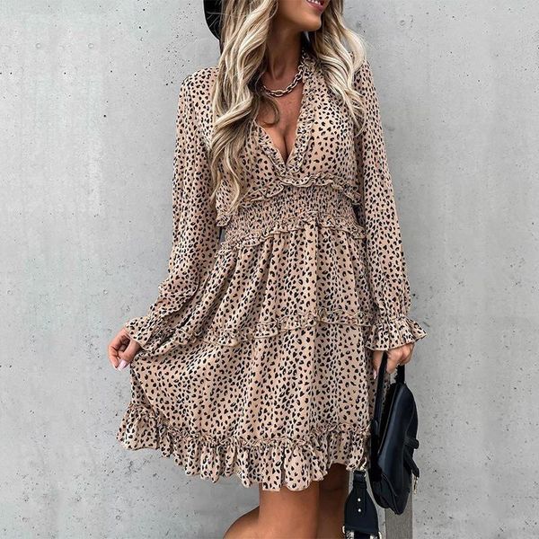 autumn deep v neck leopard print dress for women winter long sleeve ruffles a line dress slim female mini party vestidos, Black;gray
autumn deep v neck leopard print dress for women winter long sleeve ruffles a line dress slim female mini party vestidos, Black;gray