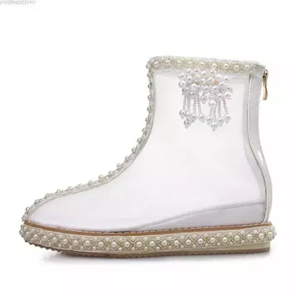 attica new summer shining pearl sewed ankle boots unique lucency bearings embedded sandals short arts bottines 3stv, Black
attica new summer shining pearl sewed ankle boots unique lucency bearings embedded sandals short arts bottines 3stv, Black